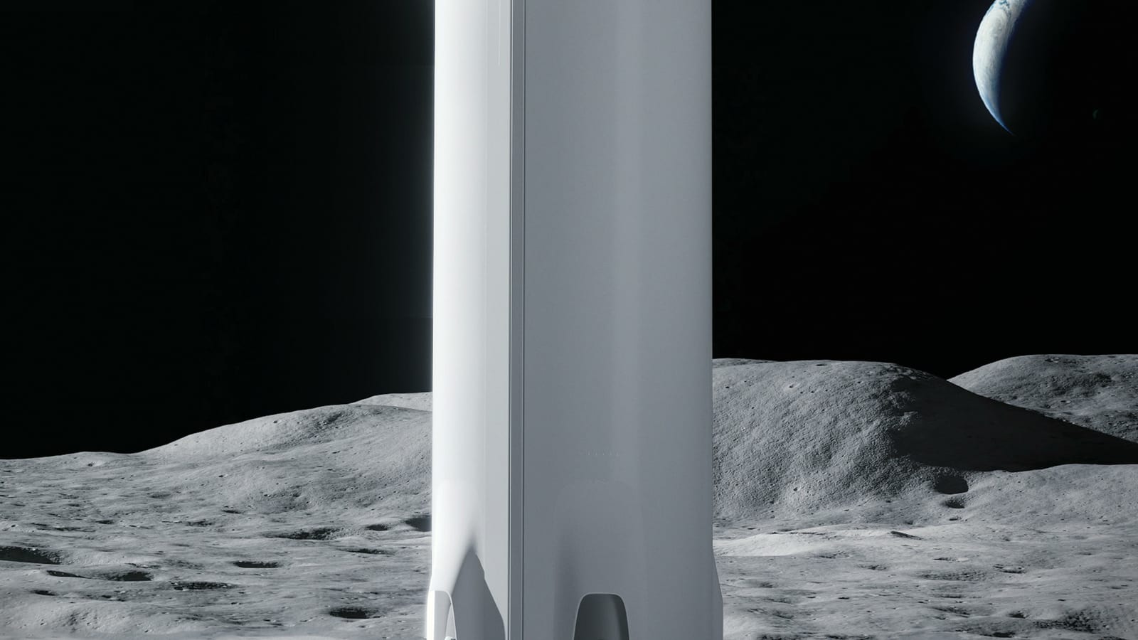 NASA illustration of the SpaceX Starship Human Landing System variant prepared for Artemis crew operations